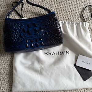 Brahmin Midnight Blue Embossed Shoulder Bag